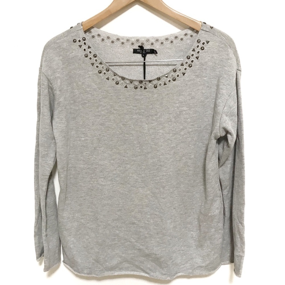 New max jeans grey studded cut out sweater XS